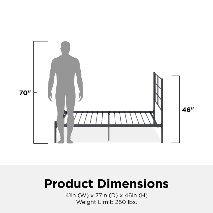 Praxis Metal Bed - Black - Twin