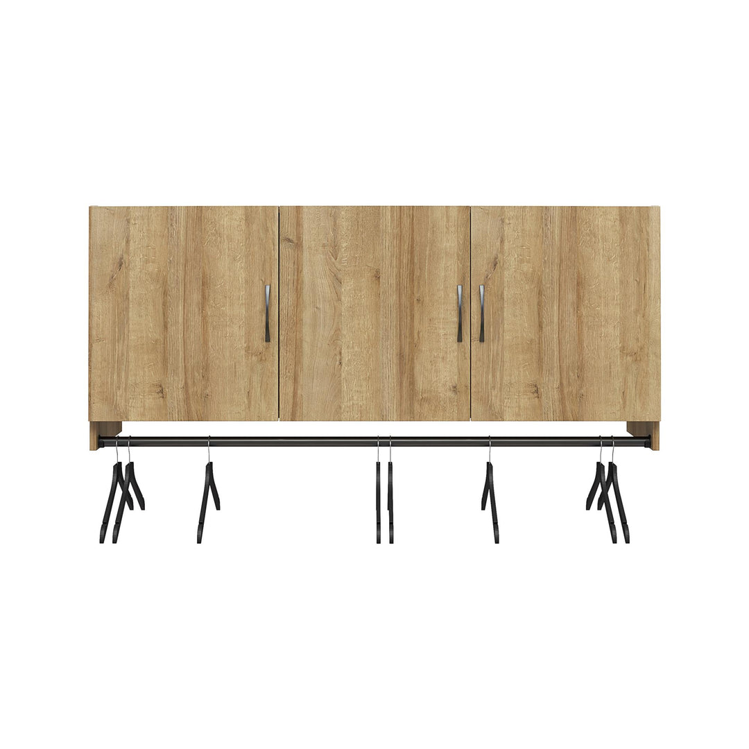 Basin 3 Door Wall Storage Cabinet with Hanging Rod - Natural