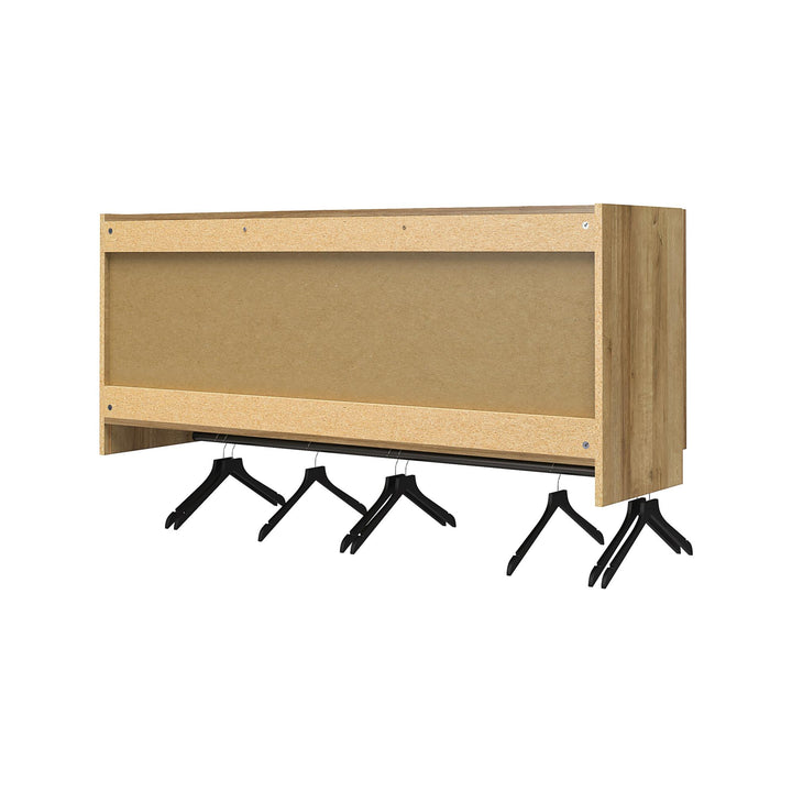 Basin 3 Door Wall Storage Cabinet with Hanging Rod - Natural
