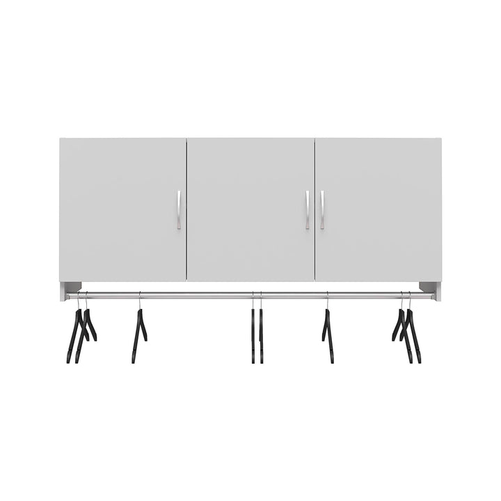 Basin 3 Door Wall Storage Cabinet with Hanging Rod - Dove Gray