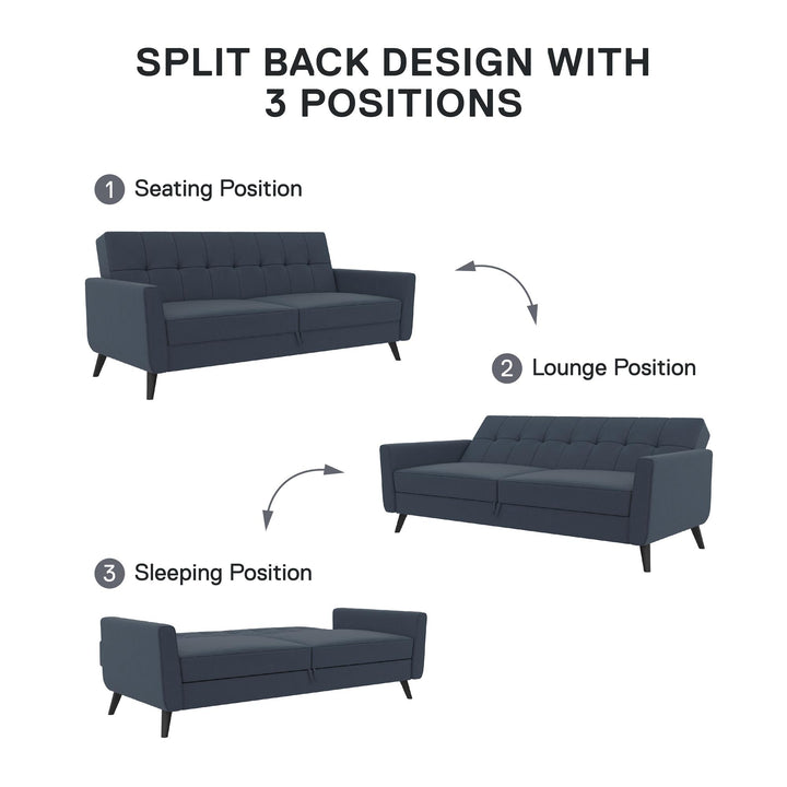 Parker Futon with Storage - Blue