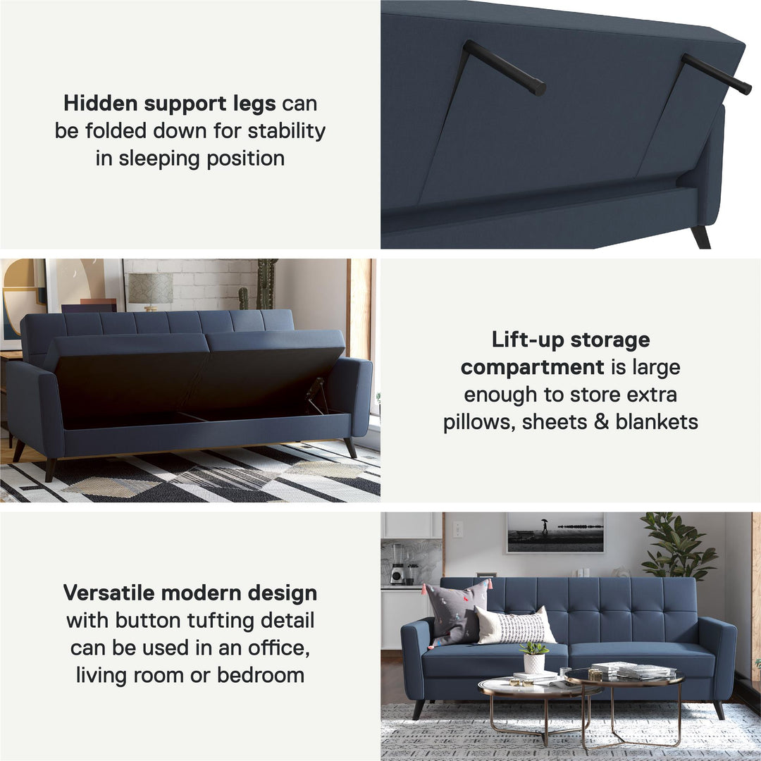 Parker Futon with Storage - Blue