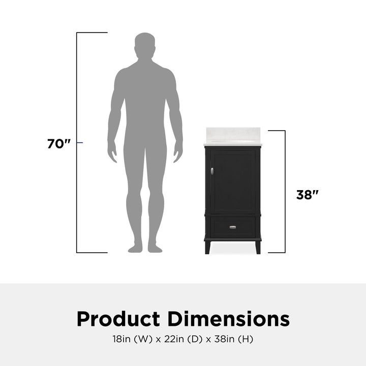 Otum 18" Bathroom Vanity - Black - 18"
