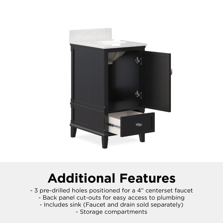 Otum 18" Bathroom Vanity - Black - 18"