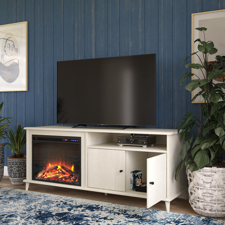 Farnsworth Fireplace TV Stand for TVs up to 65" - Ivory Oak