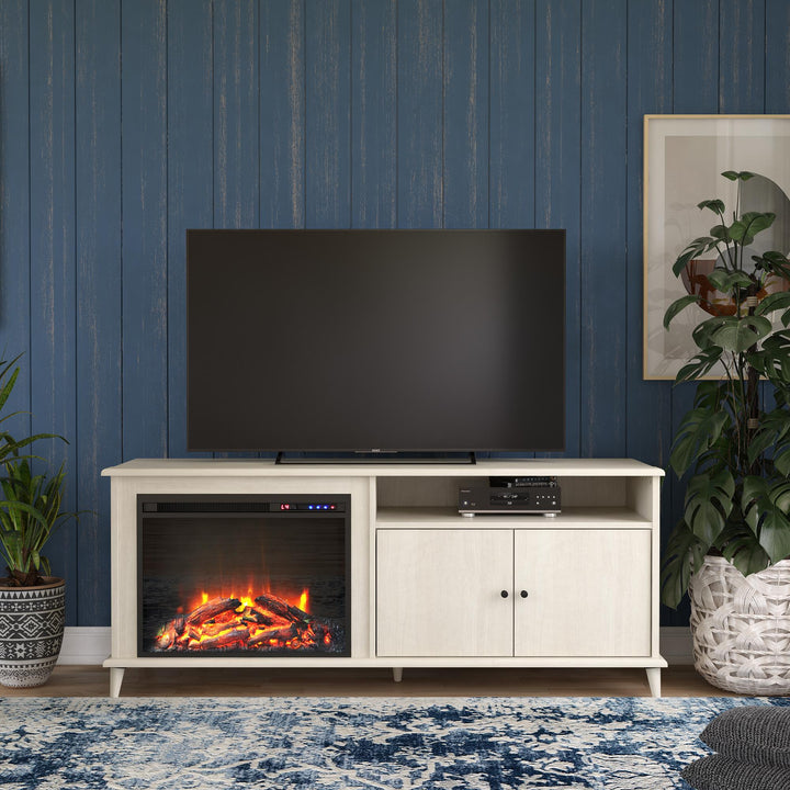 Farnsworth Fireplace TV Stand for TVs up to 65" - Ivory Oak