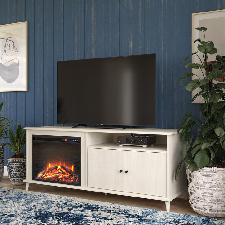 Farnsworth Fireplace TV Stand for TVs up to 65" - Ivory Oak