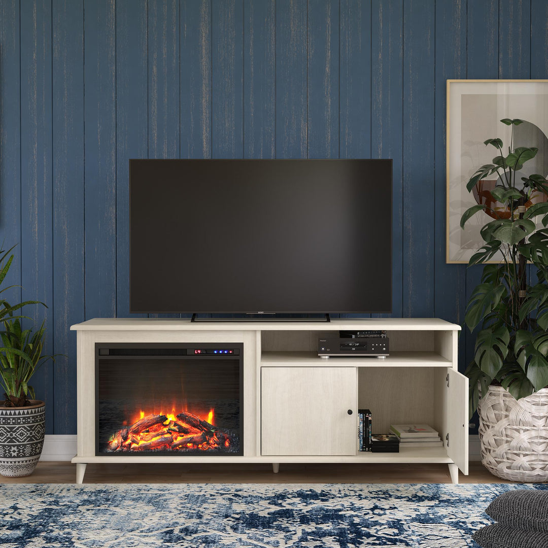 Farnsworth Fireplace TV Stand for TVs up to 65" - Ivory Oak