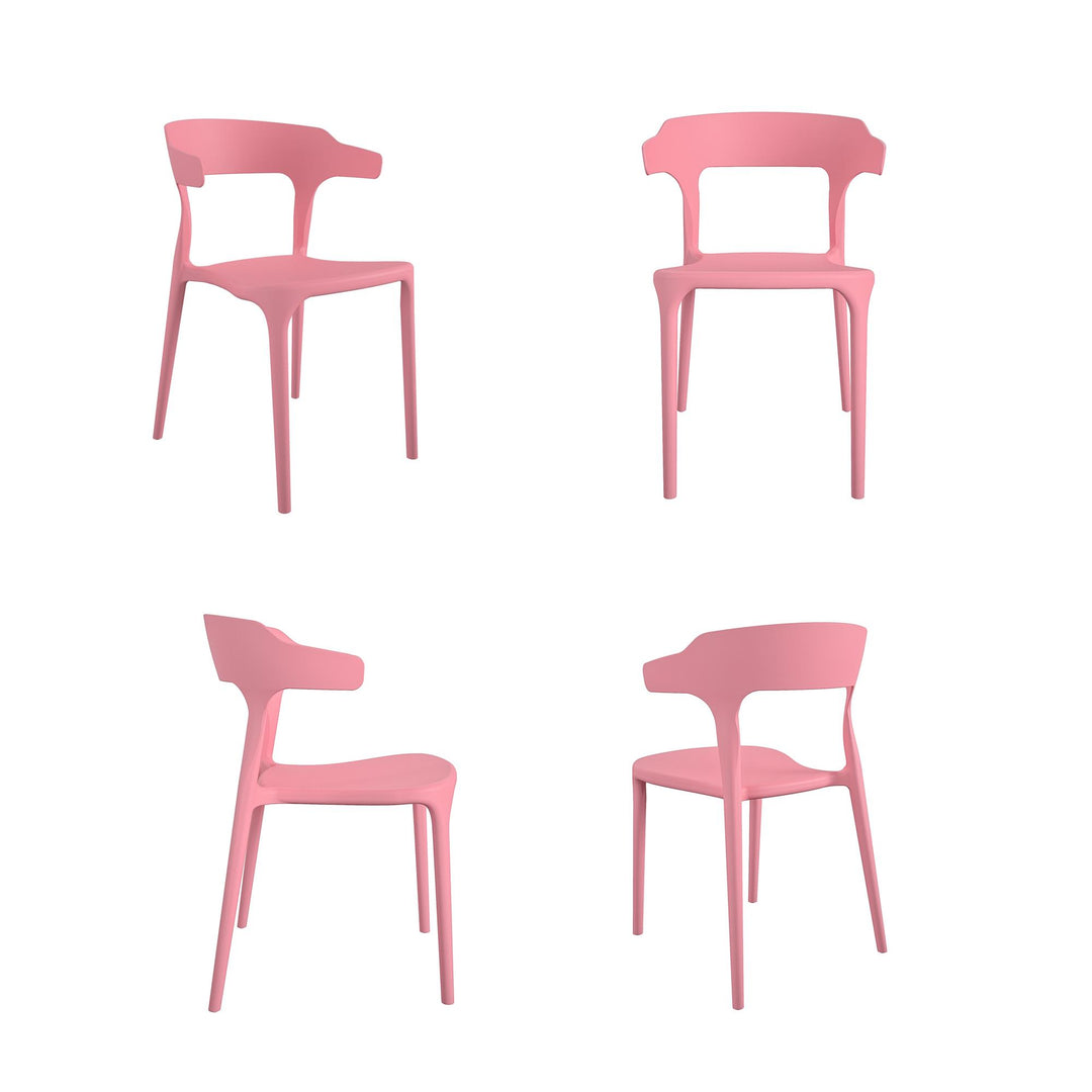Poolside Gossip Felix Stacking Dining Chairs, Indoor/Outdoor, Set of 2 - Pink - 2-Pack