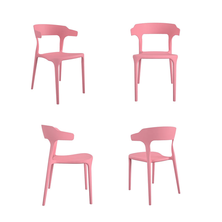 Poolside Gossip Felix Stacking Dining Chairs, Indoor/Outdoor, Set of 2 - Pink - 2-Pack