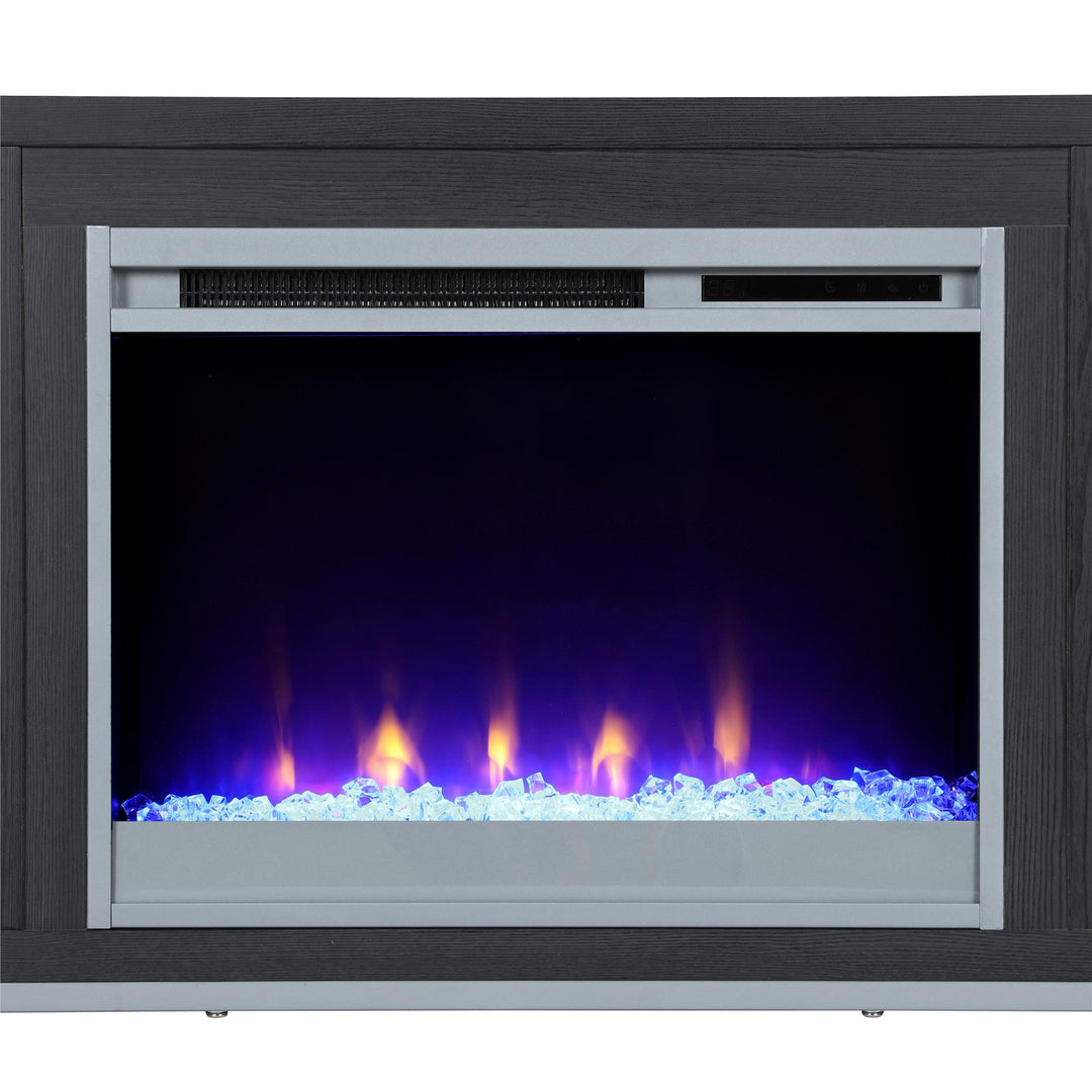 Stylish Lumina Fireplace TV Stand for Large TVs -  Black Oak 