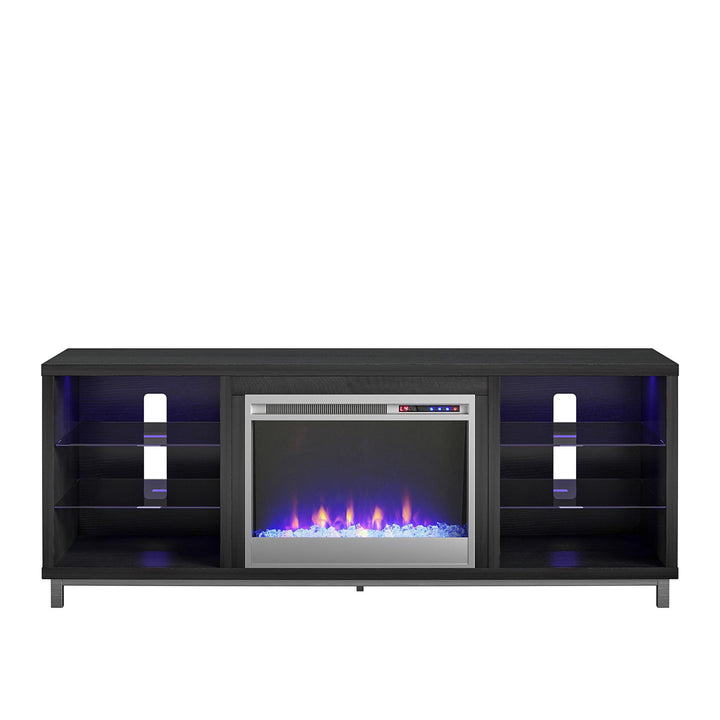 Lumina TV Stand with Fireplace for Large TVs -  Black Oak 