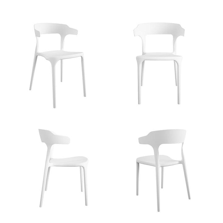 Poolside Gossip Felix Stacking Dining Chairs, Indoor/Outdoor, Set of 2 - White - 2-Pack