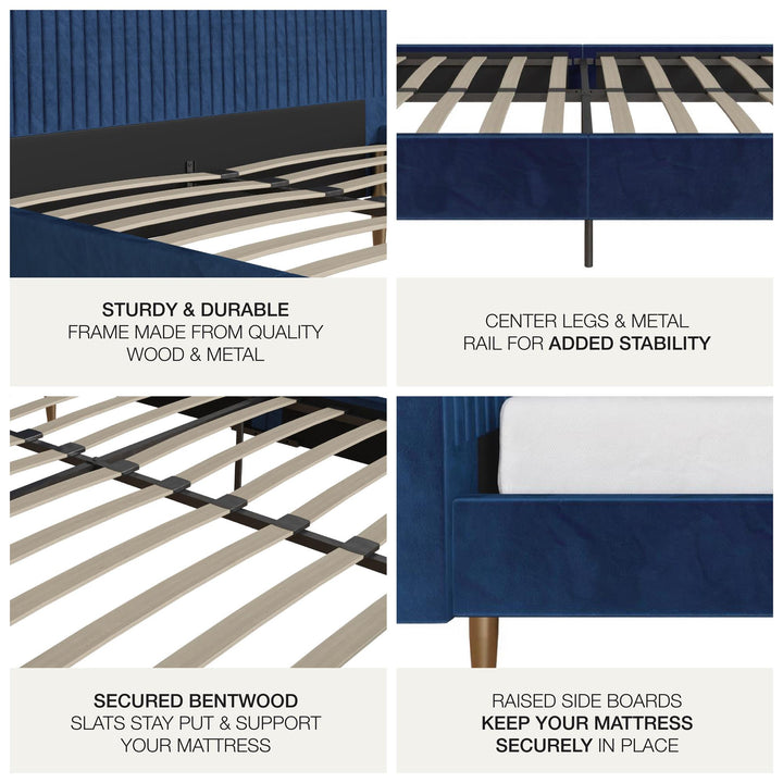 Daphne Upholstered Bed - Blue - Full