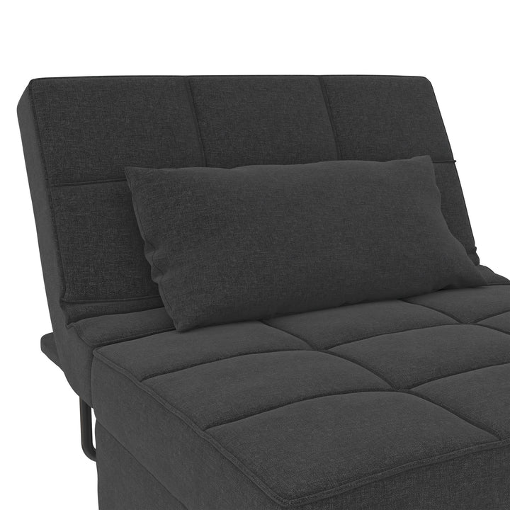 Convertible Lounger Ottoman Linen Sofa Chair with 4-in-1 Design - Gray
