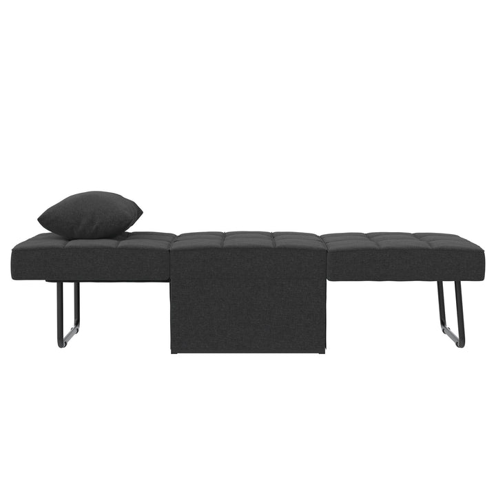 Convertible Lounger Ottoman Linen Sofa Chair with 4-in-1 Design - Gray