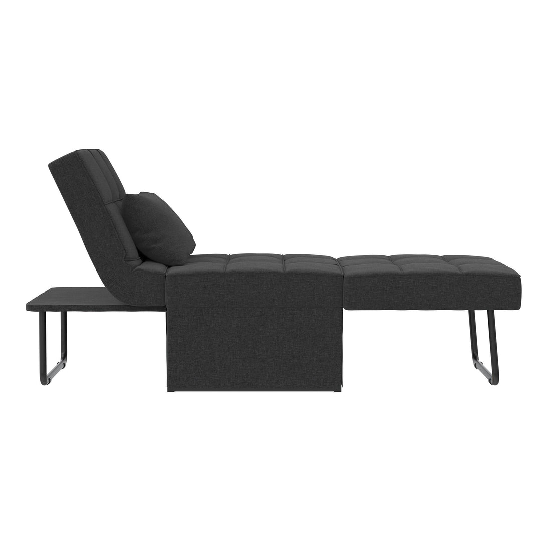 Convertible Lounger Ottoman Linen Sofa Chair with 4-in-1 Design - Gray