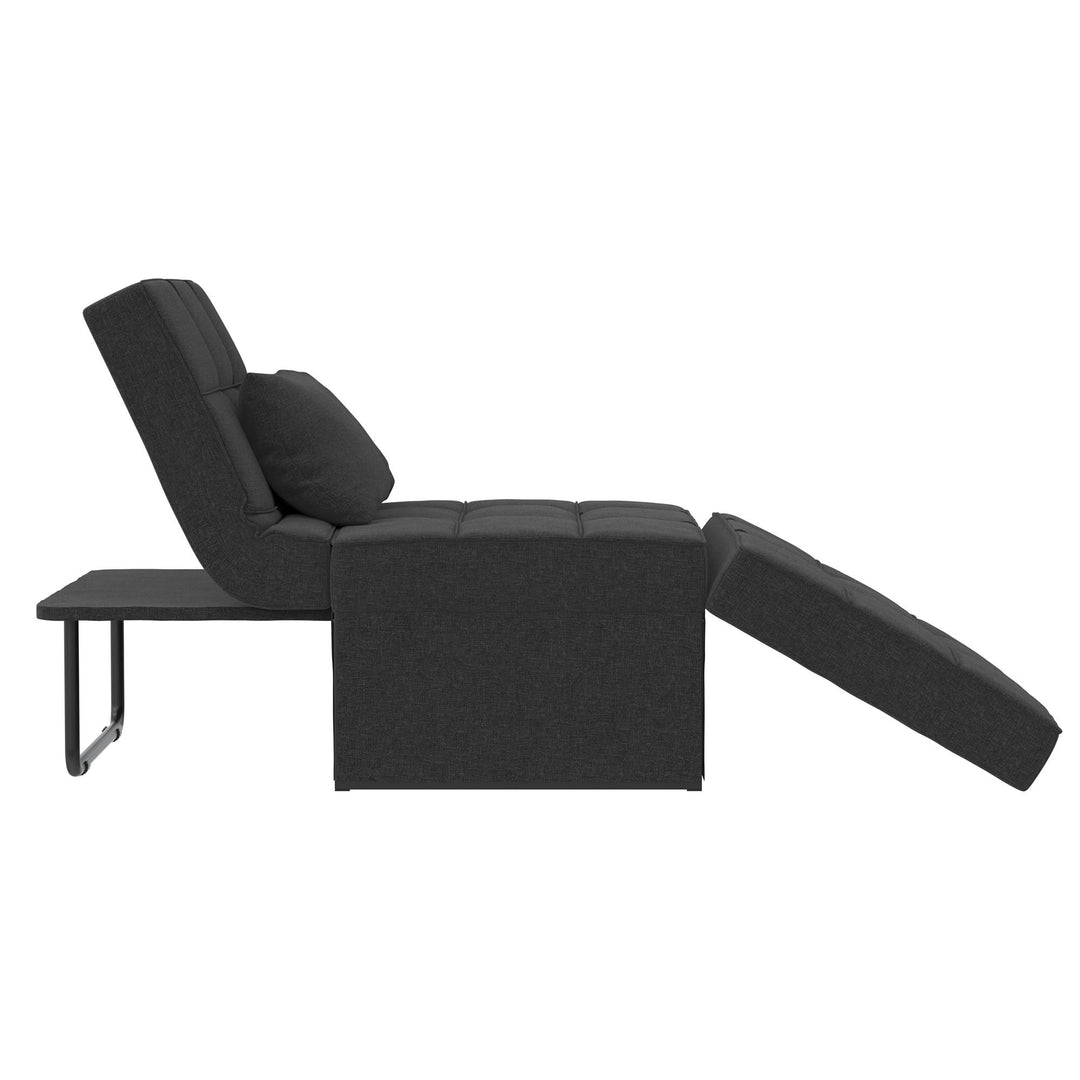 Convertible Lounger Ottoman Linen Sofa Chair with 4-in-1 Design - Gray