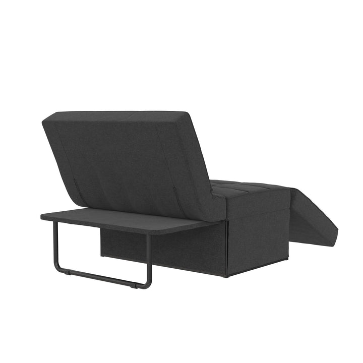 Convertible Lounger Ottoman Linen Sofa Chair with 4-in-1 Design - Gray
