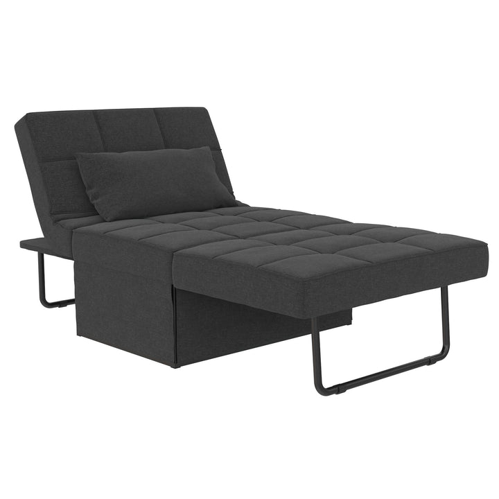 Convertible Lounger Ottoman Linen Sofa Chair with 4-in-1 Design - Gray