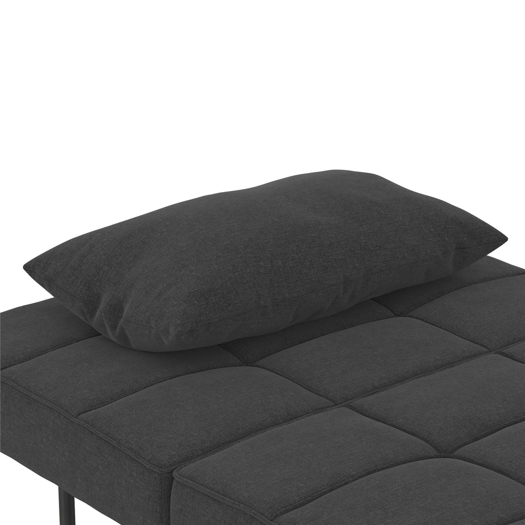 Convertible Lounger Ottoman Linen Sofa Chair with 4-in-1 Design - Gray