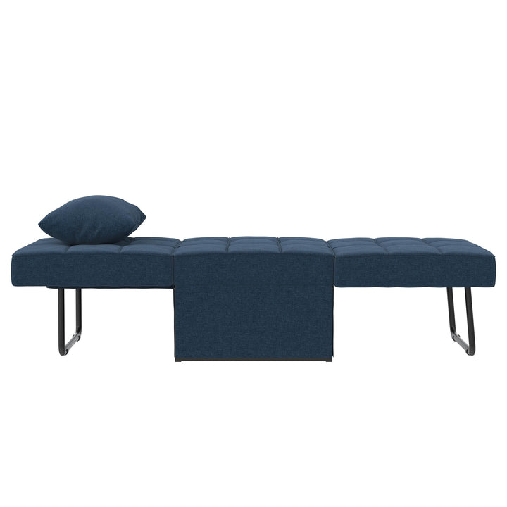 Convertible Lounger Ottoman Linen Sofa Chair with 4-in-1 Design - Blue