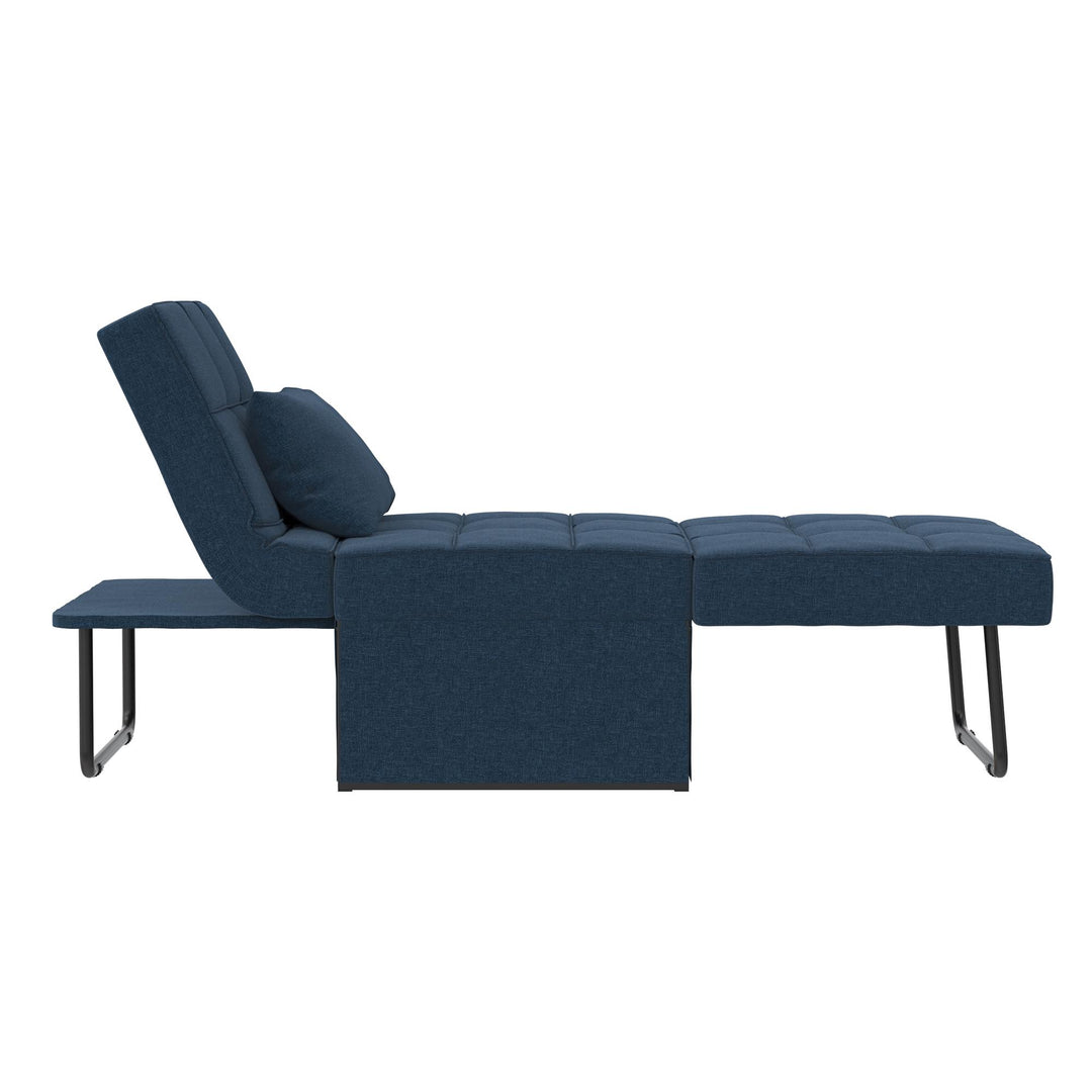 Convertible Lounger Ottoman Linen Sofa Chair with 4-in-1 Design - Blue