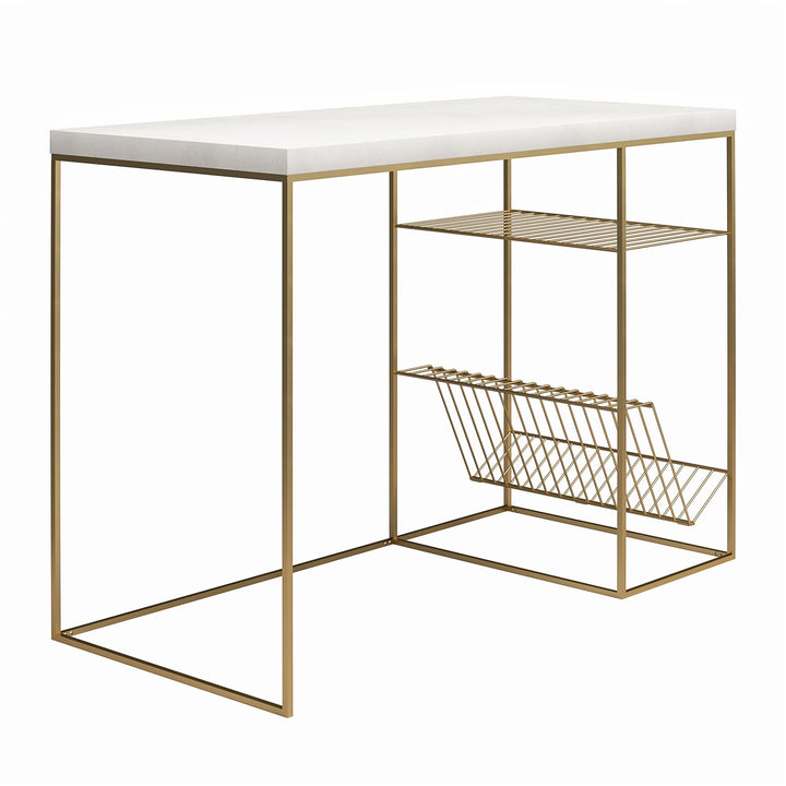 Durable and Organized Desk with Mixed Media Design -  Plaster