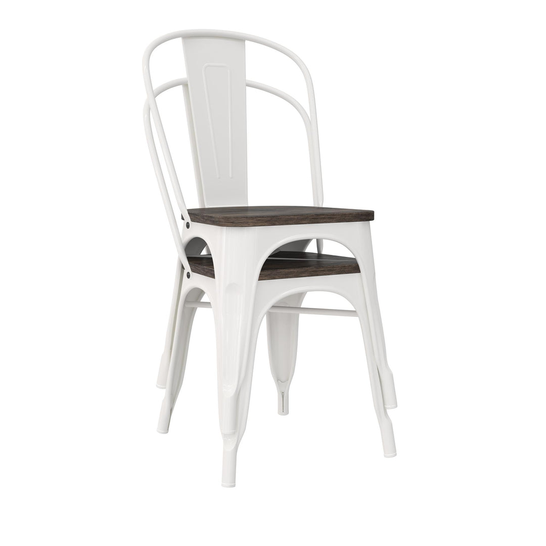 Durable Fusion Metal Dining Chair for Everyday Use -  White