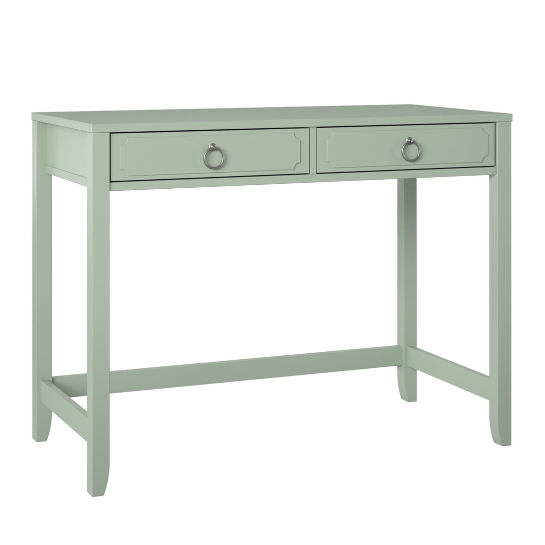 Desk with 2 Drawers and Ring Pulls -  Pale Green
