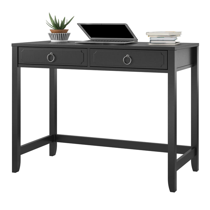 Writing Desk with 2 Drawers -  Black