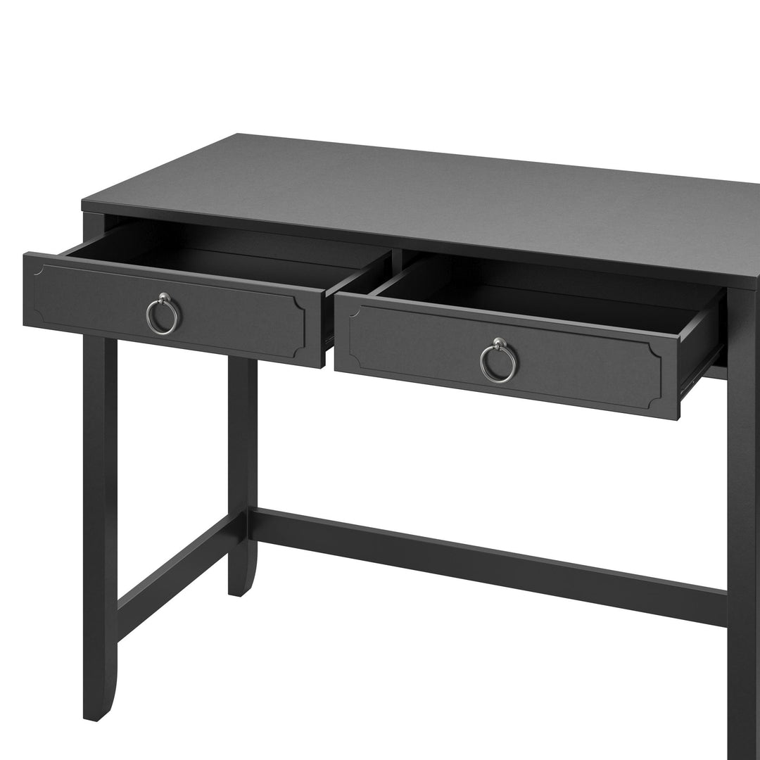 Writing Desk with Ring Pulls -  Black