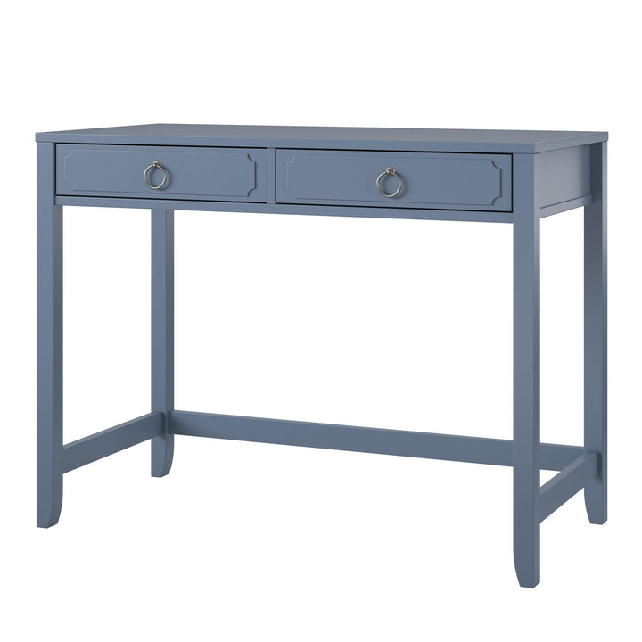2 Drawer Desk with Ring Pulls -  Blue