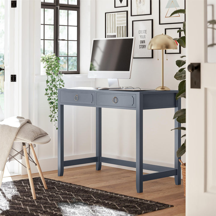 Elegant 2 Drawer Writing Desk -  Blue