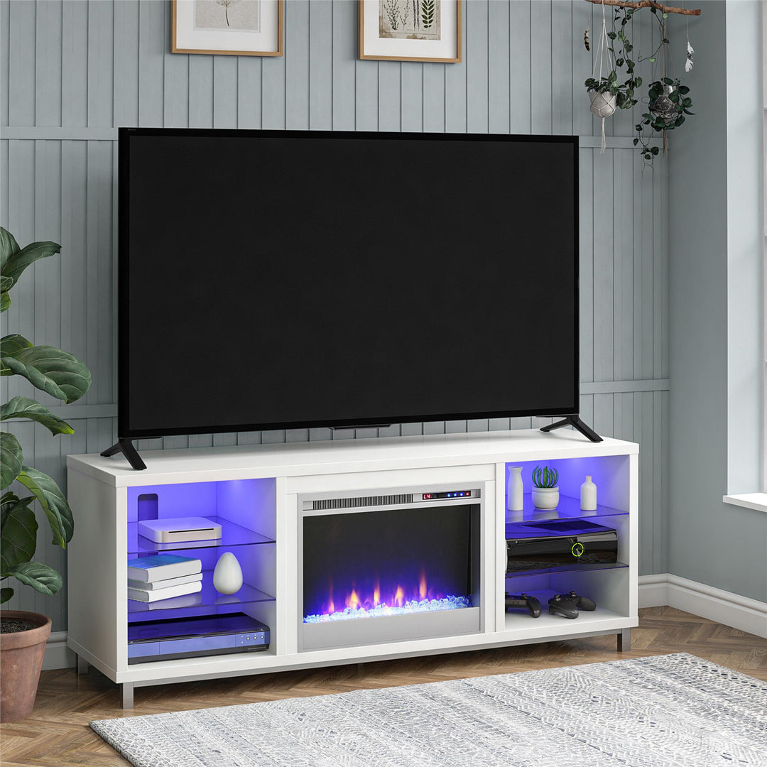 Lumina Fireplace TV Stand for TVs up to 70" - White - 66”-70”