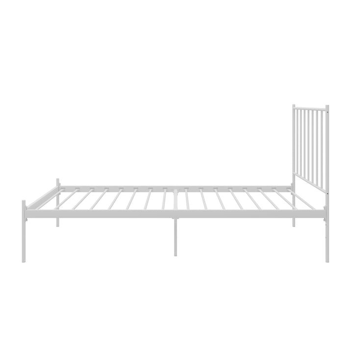 Ares Metal Bed with Adjustable Height Frame for Additional Under Bed Storage - White - Twin