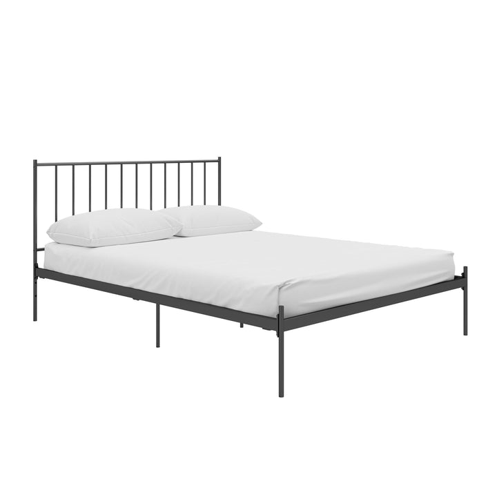 Ares Metal Bed with Adjustable Height Frame for Additional Under Bed Storage - Black - King