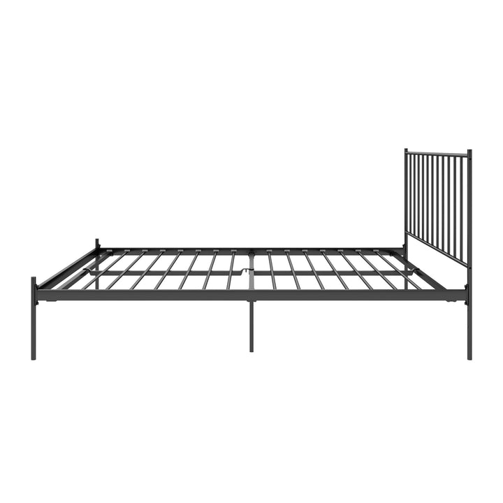 Ares Metal Bed with Adjustable Height Frame for Additional Under Bed Storage - Black - King