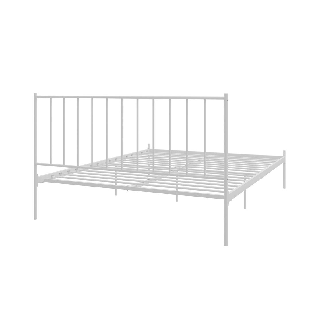 Ares Metal Bed with Adjustable Height Frame for Additional Under Bed Storage - White - King
