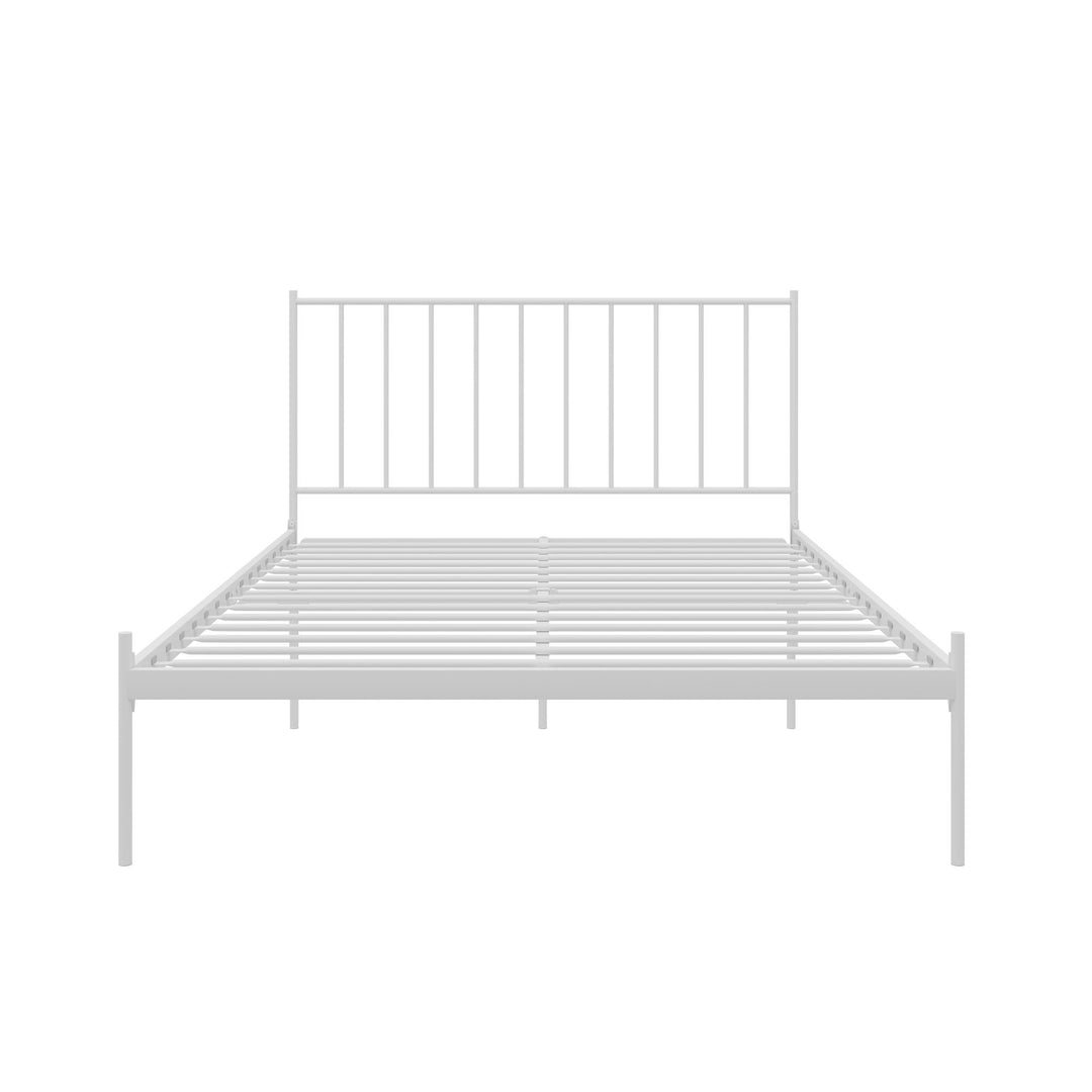 Ares Metal Bed with Adjustable Height Frame for Additional Under Bed Storage - White - Full