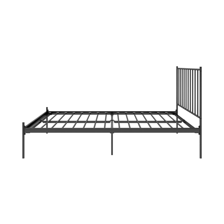 Ares Metal Bed with Adjustable Height Frame for Additional Under Bed Storage - Black - Full