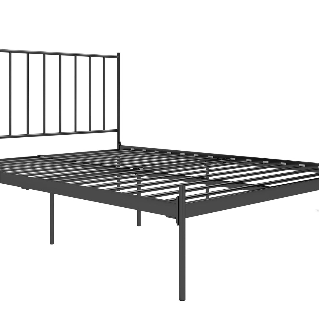 Ares Metal Bed with Adjustable Height Frame for Additional Under Bed Storage - Black - Full