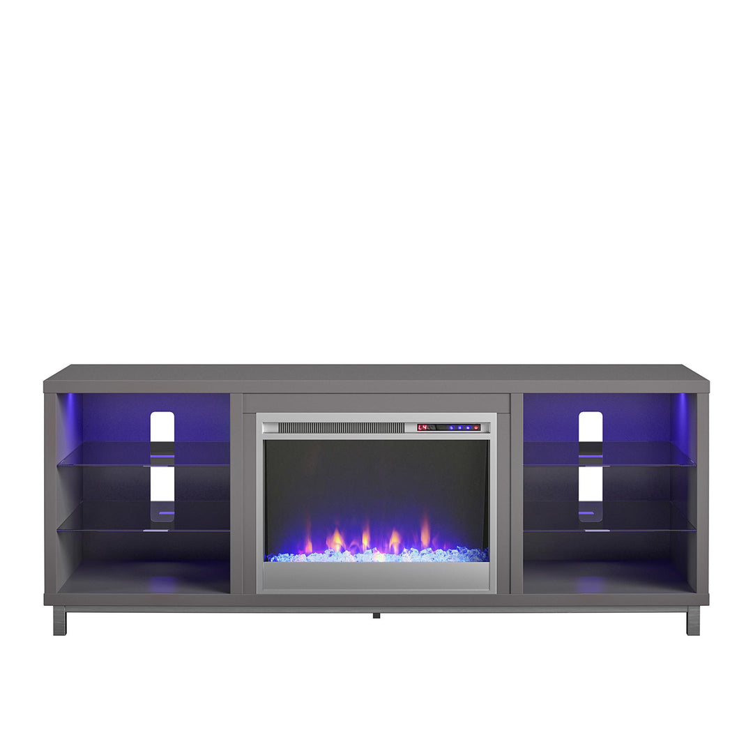 Lumina Fireplace TV Stand for TVs up to 70 Inch with 7 Color LED Lights - Graphite - 66”-70”