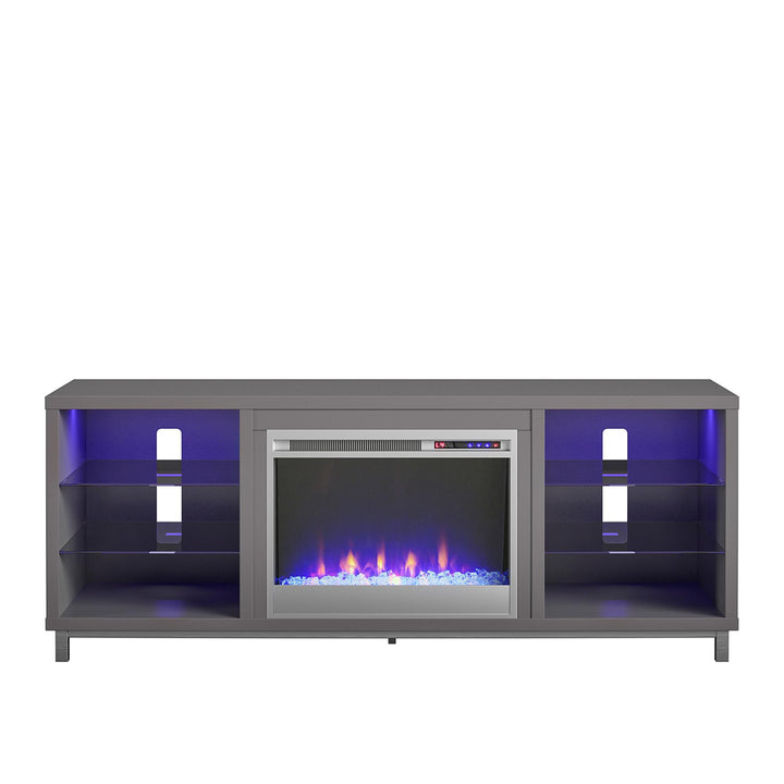 Lumina Fireplace TV Stand for TVs up to 70 Inch with 7 Color LED Lights - Graphite - 66”-70”