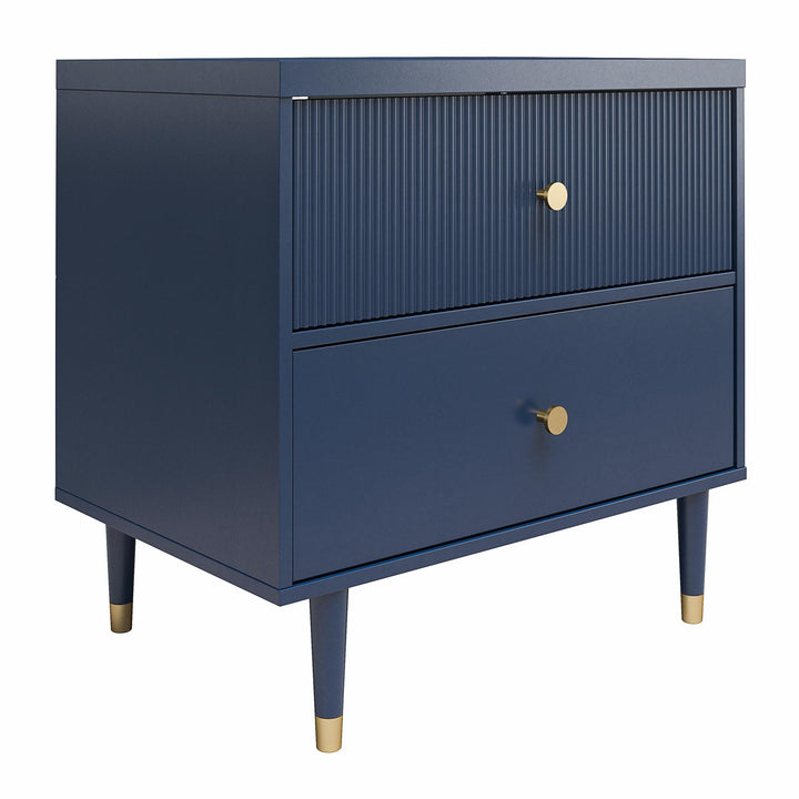 Contemporary Elizabeth 2 Drawer Nightstand -  Navy