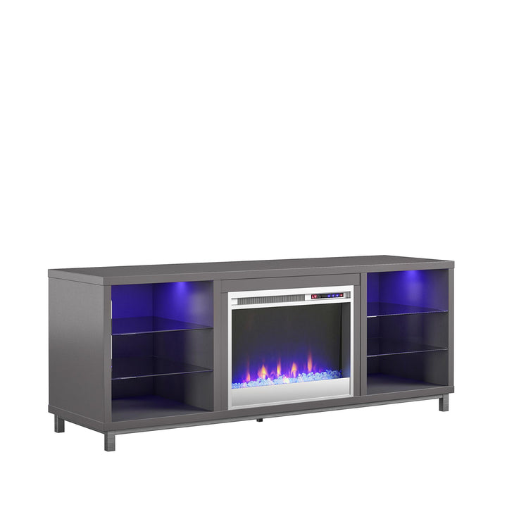 Lumina Fireplace TV Stand for TVs up to 70 Inch with 7 Color LED Lights - Graphite - 66”-70”
