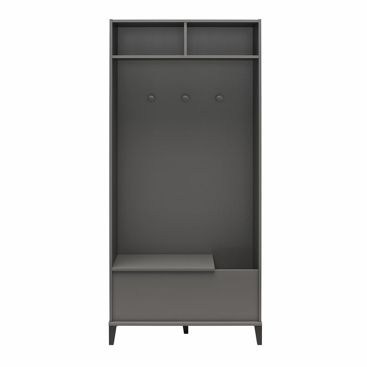 Flex Gym Storage Cabinet with Yoga Mat Storage & Bench Seat - Graphite