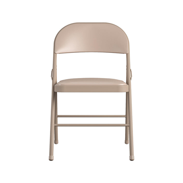 Premium Vinyl Padded Metal Folding Chair, Set of 4 - Antique Linen - 4-Pack