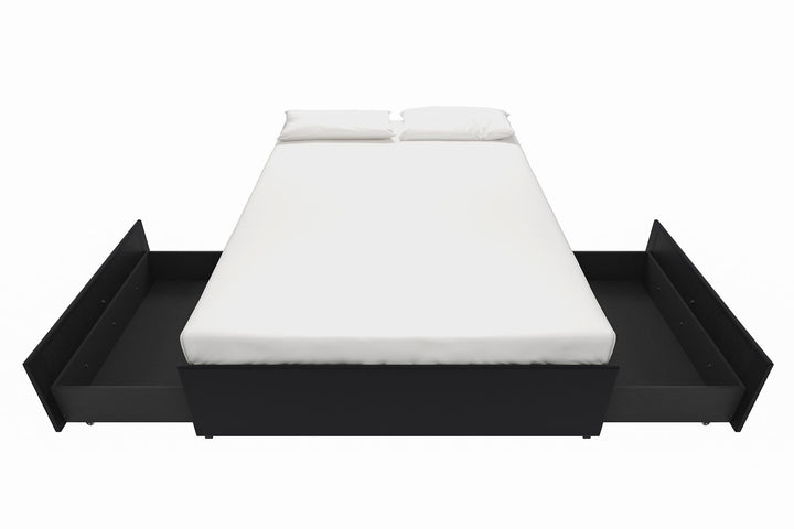 Maven Platform Bed for Bedroom -  Black Faux Leather 