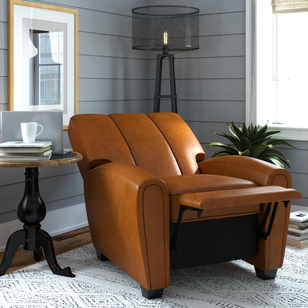 traditional pushback recliner chair - Camel